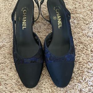 Chanel Lace Slingbacks